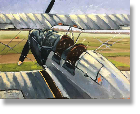 Bücker Jungmann
Oilpainting on panel
Donated to the
Early Bird Foundation Lelystad
Holland