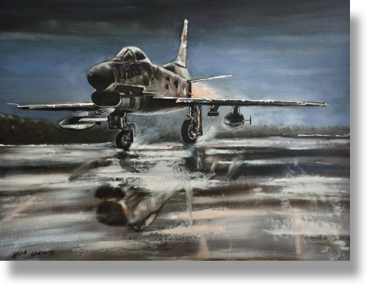 Dutch F-86K Kaasjager Take-off
Oil on Canvasboard
zonder lijst 60 x 80 cm € 560,00